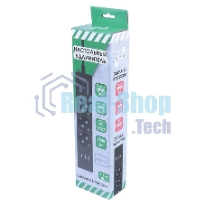 Бытовой удлинитель PowerCube, 3 р с/з вык.,3USB, 3500 Вт, 16А, 1.9 м, 3x1,0 черный PC-6B-2M