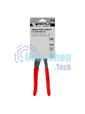 Переставные клещи Matrix 180 мм, кнопочный механизм, хром-ванадий, обливные рукоятки