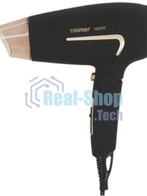 Фен Zelmer TRAVEL ZHD8321 черный/золотистый, 1600 Вт, компактный