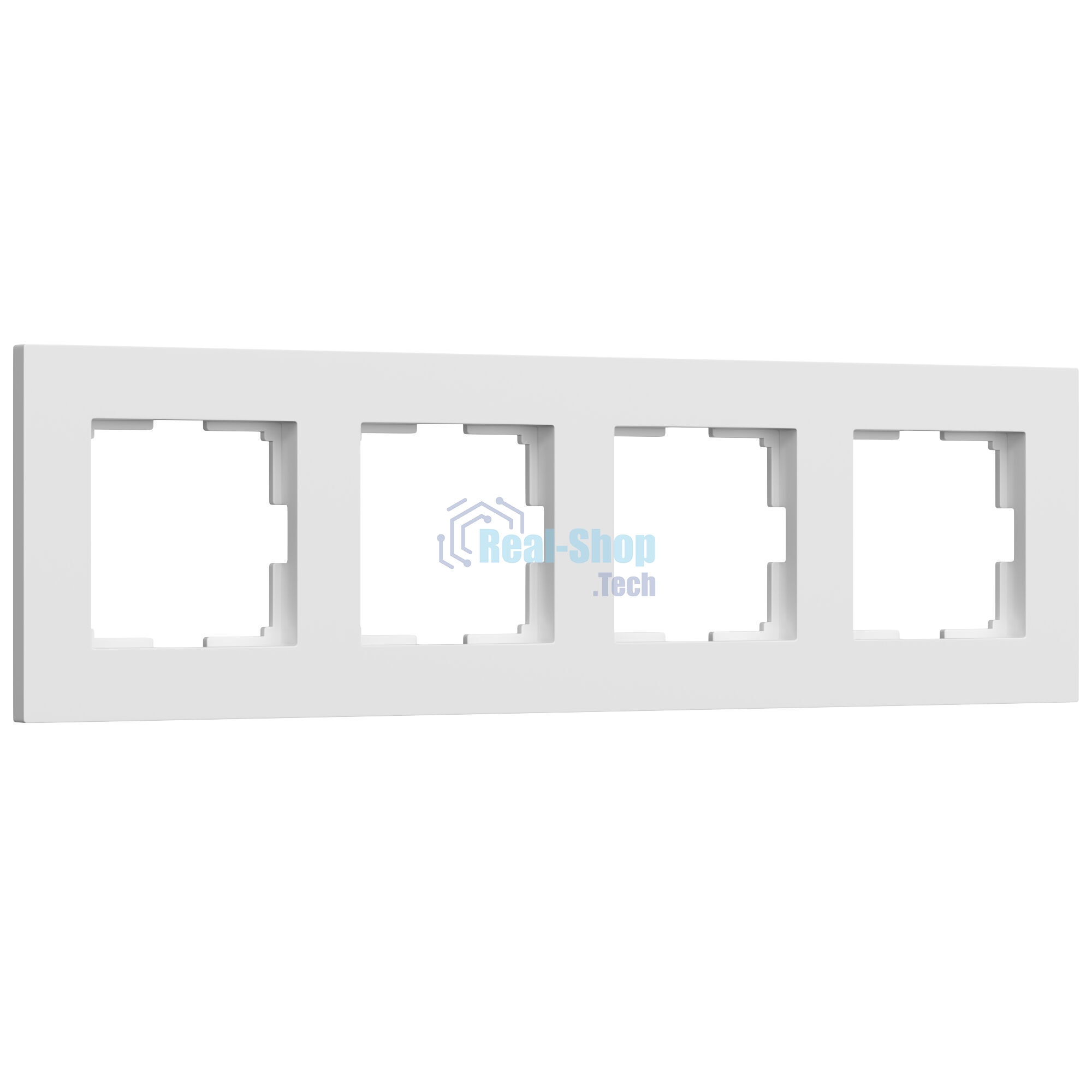 Рамка на 4 поста Slab (черный софт) W0042908