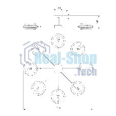 70121/8 / потолочный светильник / белый Smart