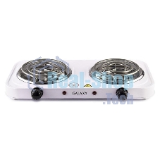 Плита настольная электрическая Galaxy Line GL 3004, белый, электрическая, 2000 Вт (1000Вт+1000Вт)