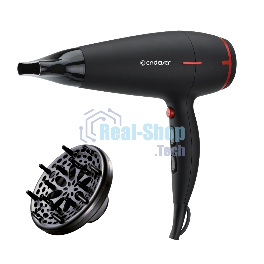 Фен Endever Aurora-472 черный, 2400 Вт, ионизация