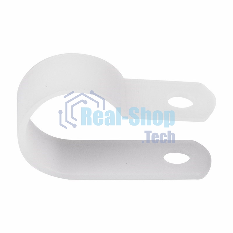 Кабельная скоба под винт Rexant 16 мм, белая, упаковка 50 шт.