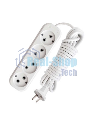 Удлинитель 4х3 м без заземл. 10А IP20 Е-204 АБС-пл. ПВС 2х0.75 UNIVersal 9631968