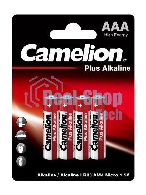 Элемент питания алкалиновый Camelion LR LR03 BL-4 (блист.4шт) 7369 1.5 В