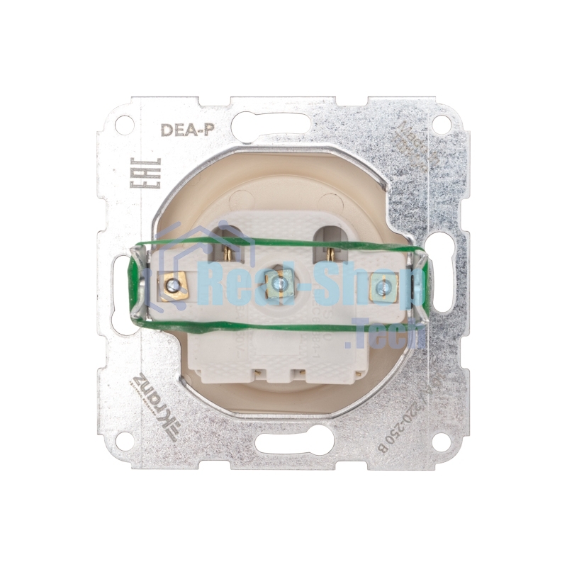 Розетка Kranz 1-ая DEA керамика б/з с/у 10А мех. бежевый (1/10/120)