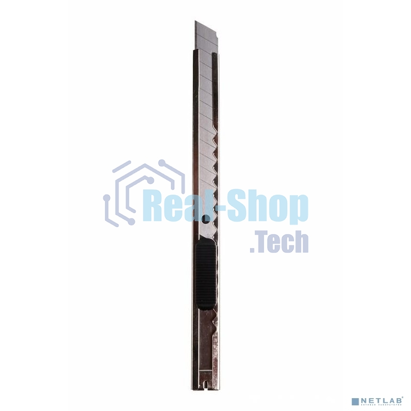 Нож с сегментированным лезвием Rexant 9 мм, корпус металлический, c клипсой