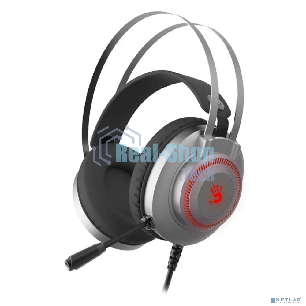 Гарнитура проводная с микрофоном A4Tech Bloody J200S серый 2м мониторные USB оголовье (J200S)