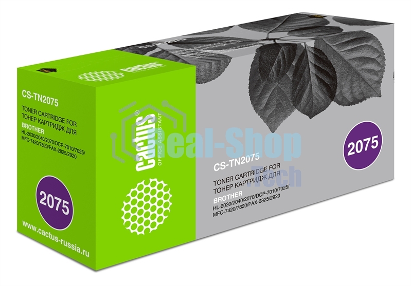 Картридж лазерный Cactus CS-TN2075 черный (2500 стр.) для Brother DCP-7010/7010R/7020/7025/7025R/FAX-2820/2825/2825R/2920/2920R/HL-2030/2030R/2040/2040R/2070N/2070/2070NR/MFC-7225/7225N/7420/7420R/7820/7820N/7820NR/7820R