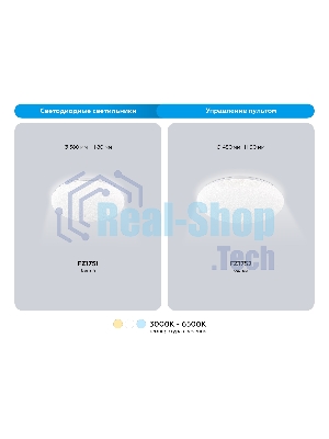 Потолочный светодиодный светильник Ambrella light FZ1751 WH белый IP20 41W 3000-6500K 380*80 (ПДУ ИК)
