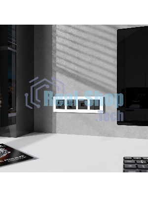 Рамка на 4 поста Slab (черный софт) W0042908