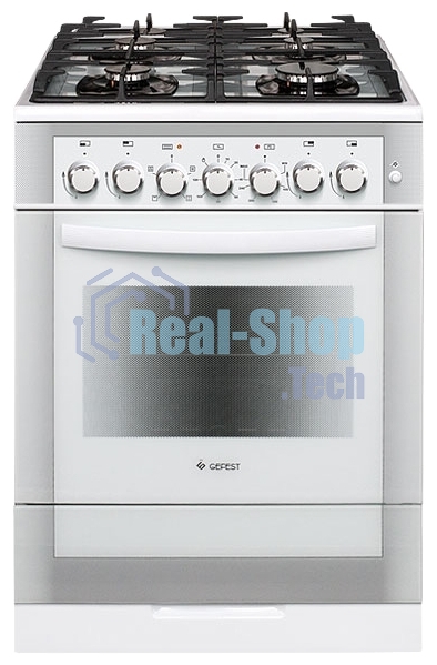 Плита комбинированная Gefest ПГЭ 6502-02 0042 белый, конфорок 4 газовых, духовка 55 л, 60 см x 85 см x 60 см
