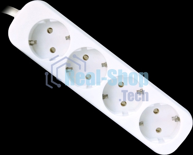 Удлинитель Defender E450 белый 5.0 м, 4 розетки 