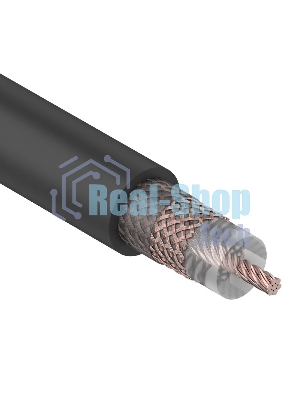 Кабель коаксиальный Rexant RG-213, 50 Ом, Cu/Cu, 96%, бухта 100 м, черный