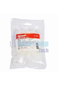 Кабельная скоба под винт Rexant 16 мм, белая, упаковка 50 шт.