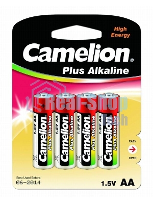 Элемент питания алкалиновый Camelion LR LR6 BL-4 (блист.4шт) 1.5 В