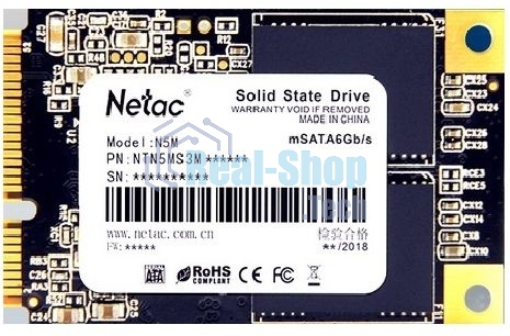 Накопитель SSD Netac N5M, 512Gb, mSATA, R/W 540/490