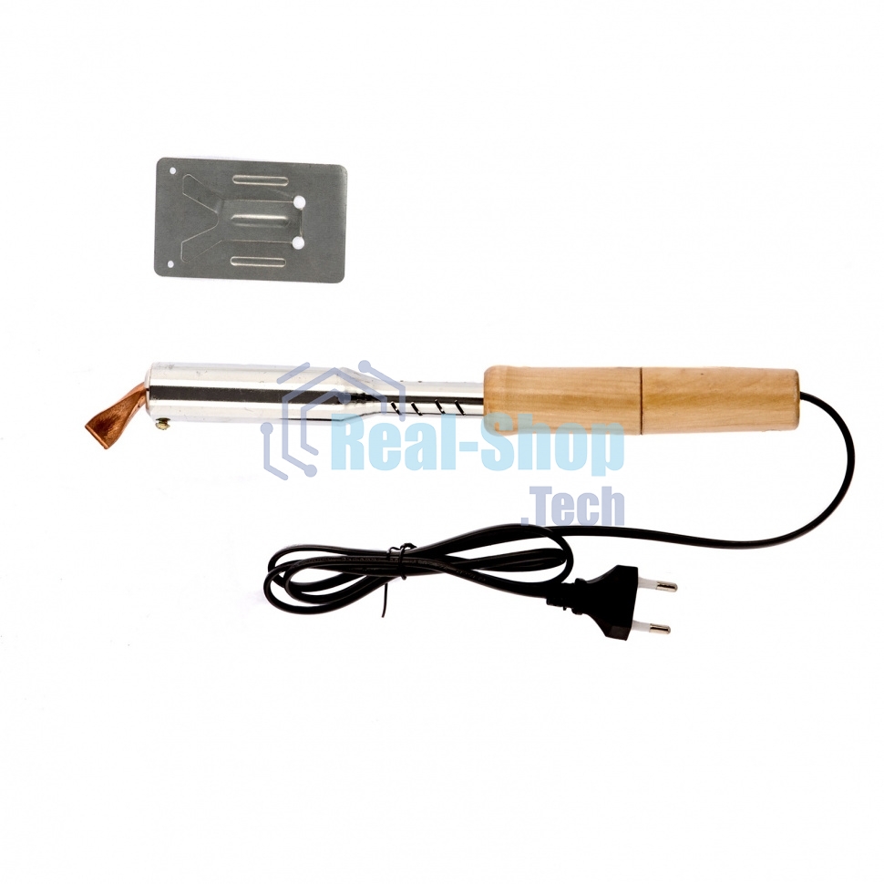 Паяльник электрика Sparta с ручкой из дерева, 100 Вт