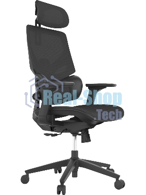 Кресло Cactus CS-CHR-MC01-BK черный, сетка, подголовник