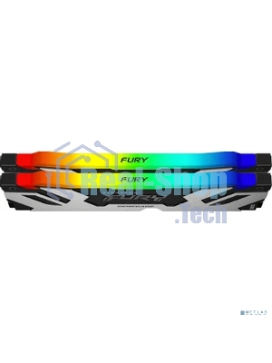 Оперативная память Kingston Fury Renegade, DDR5, 64GB (2x32 GB), 6400 MHz, CL32, DIMM, радиатор, RGB, серебристый/черный