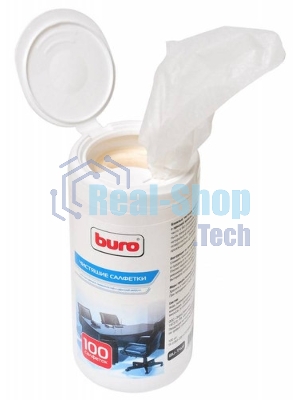 Салфетки Buro BU-Tsurl, 100 шт. для пластиковых поверхностей и офисной мебели туба 100шт влажных