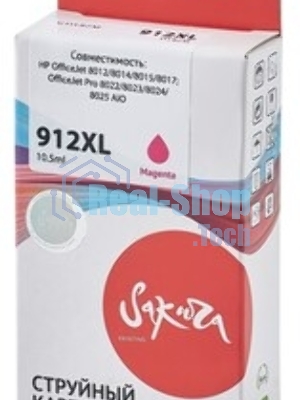 Картридж струйный Sakura 3YL82AE (№912XL Magenta) для HP, пурпурный, 10,5 мл., 825 к.