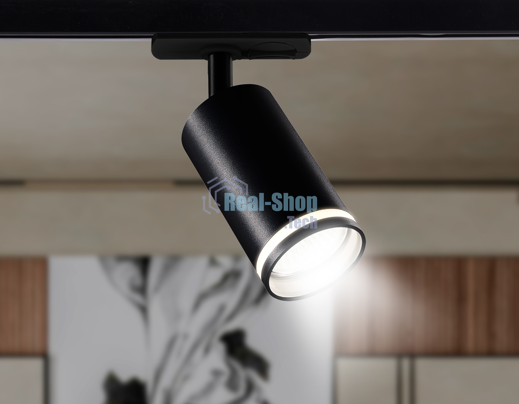 Трековый однофазный светильник Ambrella light GL5202 BK черный GU10 max 12W