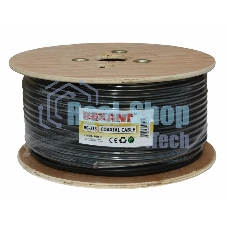 Кабель коаксиальный Rexant RG-213, 50 Ом, Cu/Cu, 96%, бухта 100 м, черный
