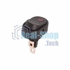 Выключатель клавишный Rexant 12V 30А (3с) ON-OFF черный ОВАЛ с красной подсветкой