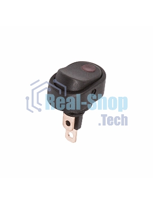 Выключатель клавишный Rexant 12V 30А (3с) ON-OFF черный ОВАЛ с красной подсветкой