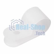 Кабельная скоба под винт Rexant 12 мм, белая, упаковка 50 шт.