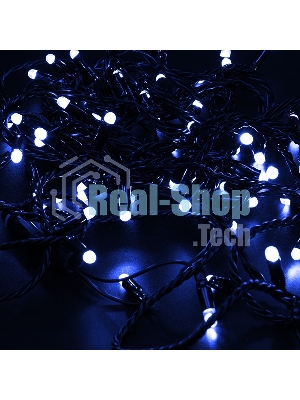 Гирлянда Neon-night Нить 10м, постоянное свечение, черный ПВХ, 230В, синий