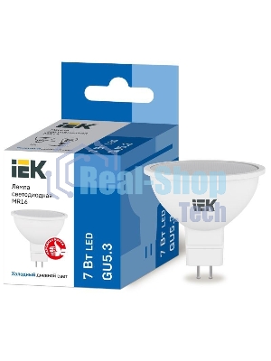 Лампа светодиодная ИЭК LLE-MR16-7-230-65-GU5 ECO MR16 софит 7Вт 230В 6500К GU5.3
