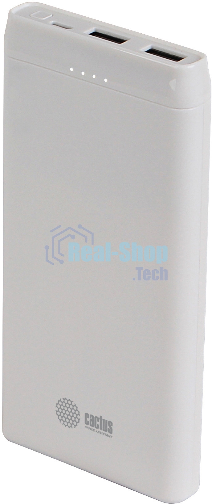 Портативный аккумулятор Cactus CS-PBFSMT-10000 10000mAh 2.1A 2xUSB белый