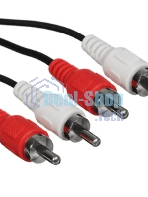 Кабель аудио Cablexpert CCA-2R2R-10M-N, 2xRCA/2xRCA, 10м, черный, пакет