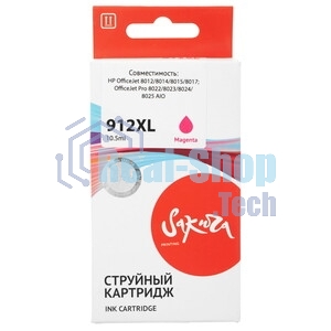 Картридж струйный Sakura 3YL82AE (№912XL Magenta) для HP, пурпурный, 10,5 мл., 825 к.