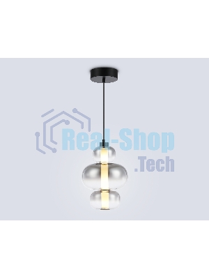 Подвесной светодиодный светильник Ambrella light LH11057 BK/SM черный/дымчатый 18W 3000K D230*350