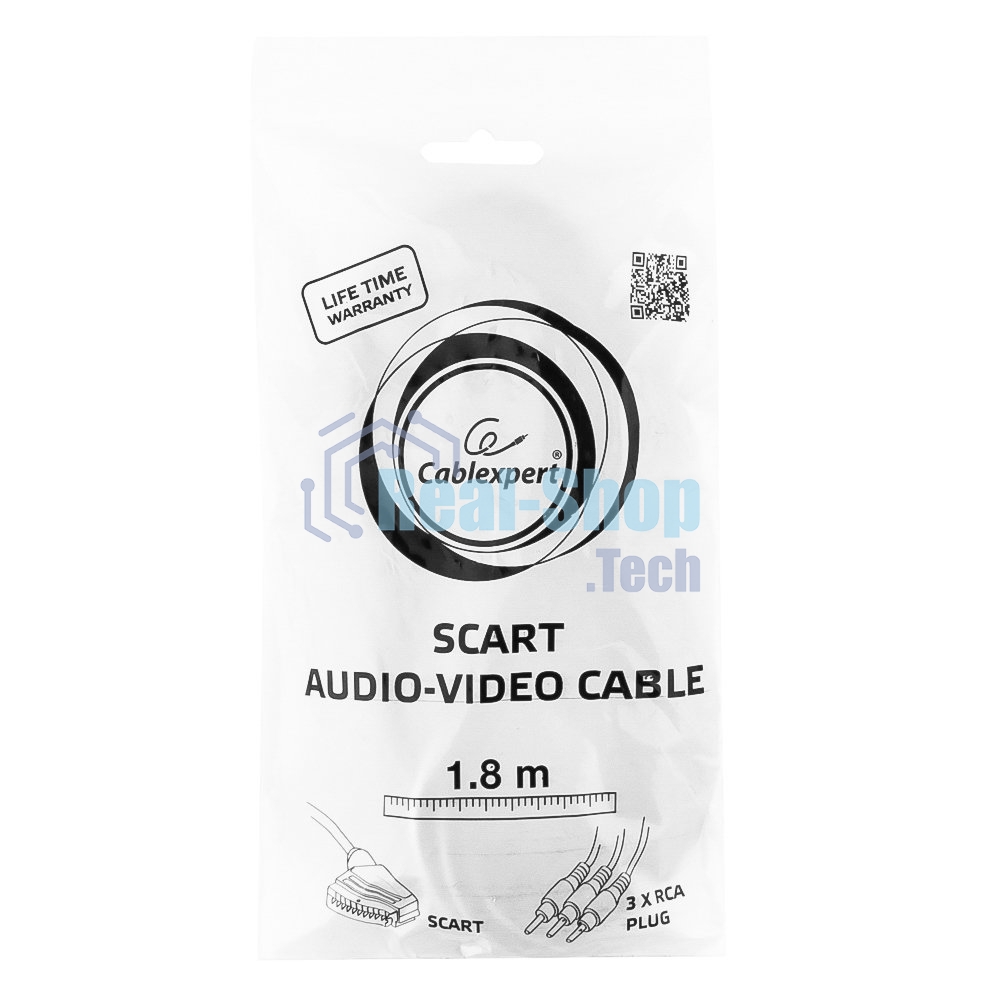 Кабель аудио/видео Gembird CCV-519, SCART / 3xRCA, 1.8м
