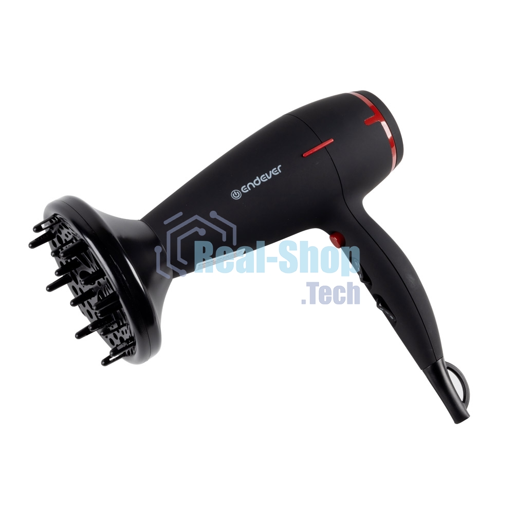 Фен Endever Aurora-472 черный, 2400 Вт, ионизация