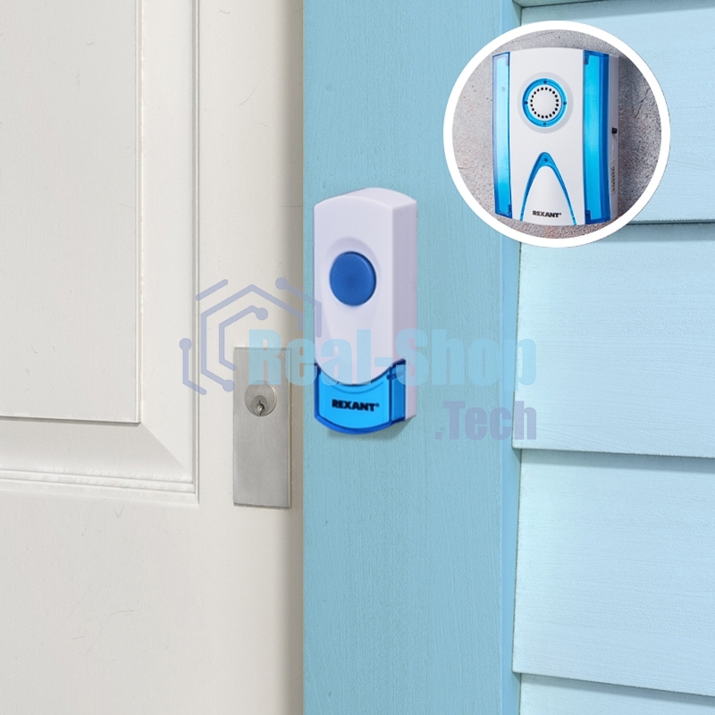 Звонок дверной беспроводной Rexant кнопка IP 44 RX-3