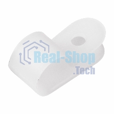 Кабельная скоба под винт Rexant 12 мм, белая, упаковка 50 шт.