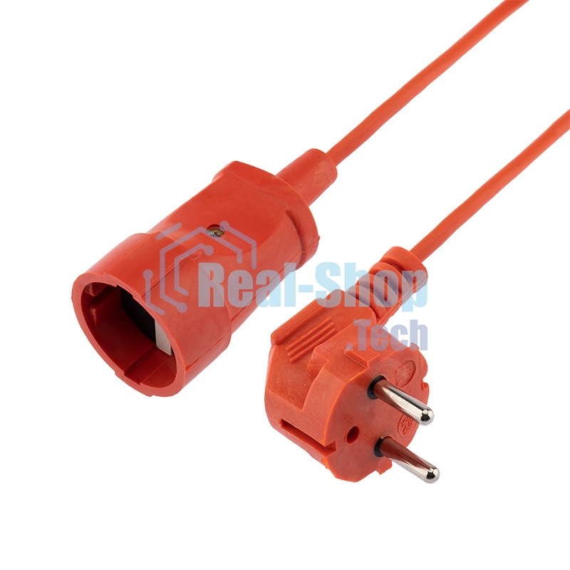 Удлинитель-шнур PROconnect ПВС 2х0.75, 10 м, б/з, 6 А, 1300 Вт, IP20, оранжевый (Сделано в России)