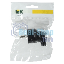 Вилка Iek EVP11-16-01-K02 ВПу11-02-Ст разборная угловая с з/к 16А черная