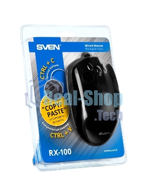 Мышь проводная SVEN RX-100 черный, 4000 dpi, USB, кнопки - 6