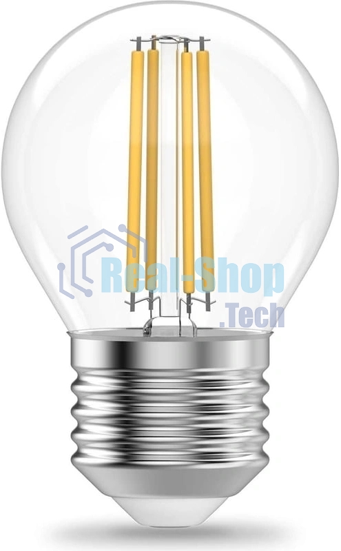 Лампа филам. Gauss Filament 8Вт цок.:E27 шар св.свеч.бел.теп. (упак.:10шт) (52218)