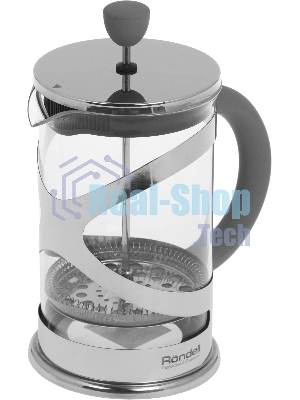 Френч-пресс Rondell Crystal Grey RDS-839, 0.8 л, серый