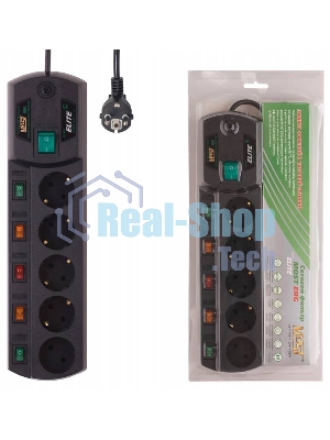 Сетевой фильтр MOST Сетевой фильтр ERG 5 м (5 розеток), черный 633409