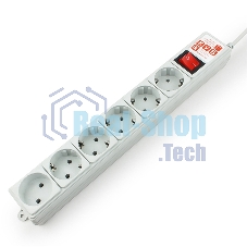 Сетевой фильтр Power Cube B, 3.0 м, 5+1 розетка, серый