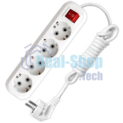 Удлинитель 4х2 м с заземл. 16А IP20 S-304 с выкл. ПВС 3х1 UNIVersal 9634419